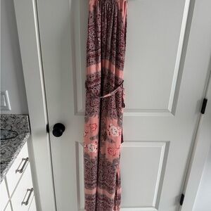 New York & Company Pink and Gray Maxi Dress